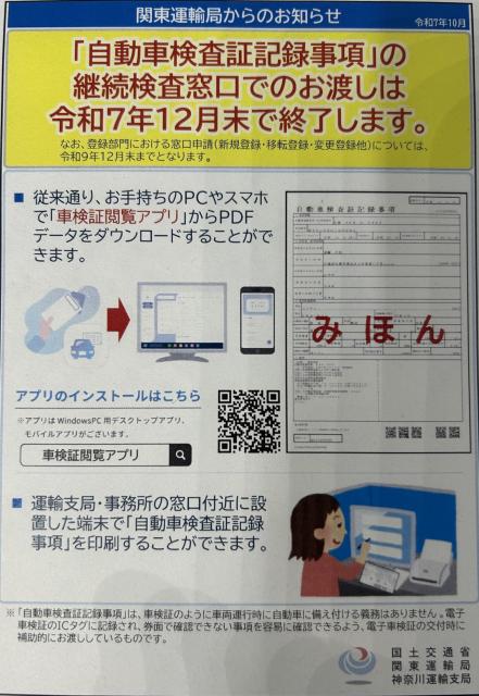 自動車検査証記録事項の写真1
